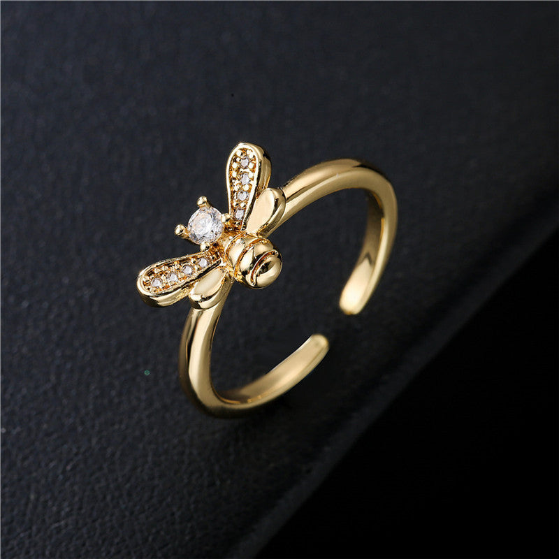 INS Wind Adjustable Small Bee Ring - 0 - Bijou Her -  -  - 