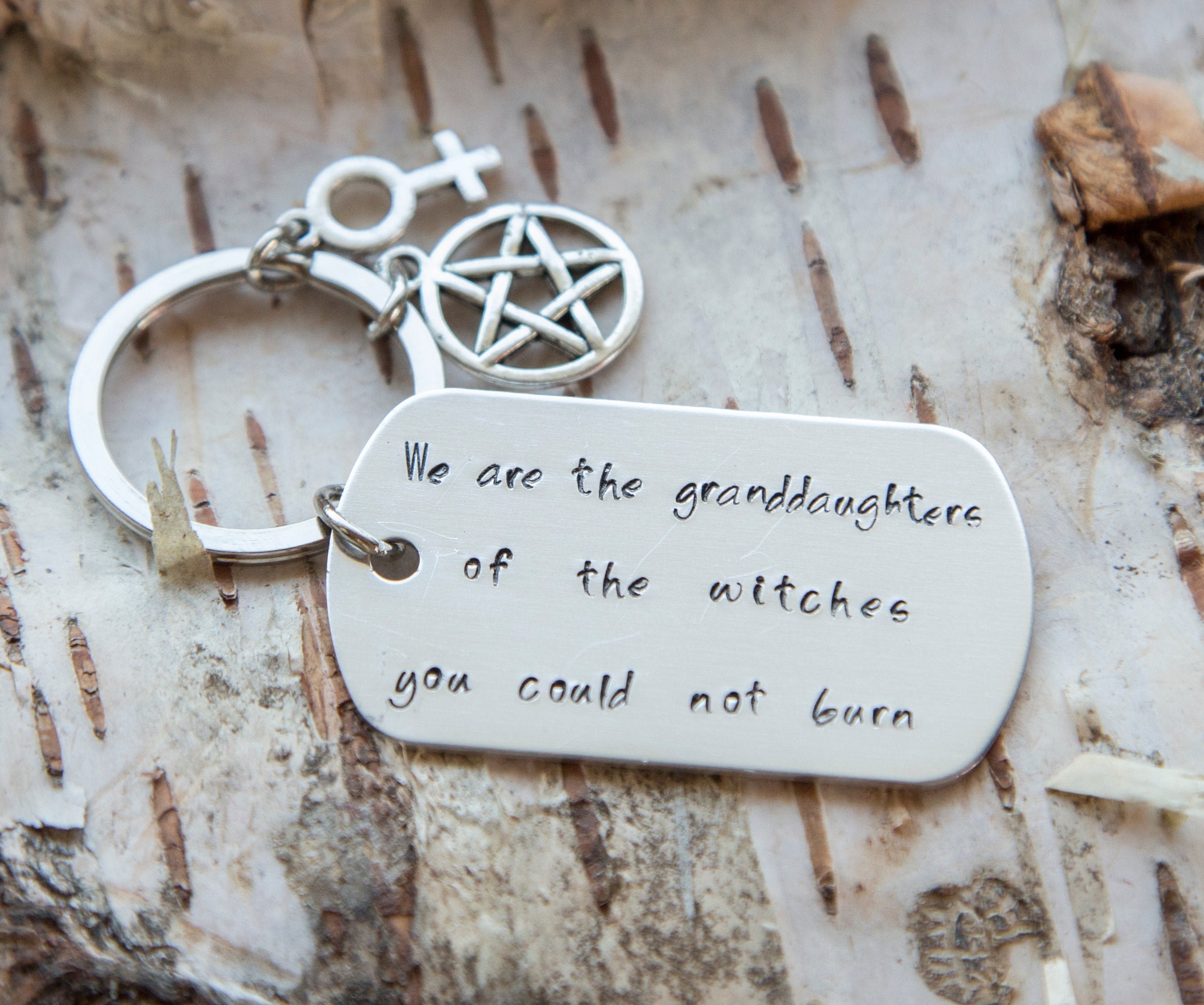 Hand-Stamped Stainless Steel Witch Keychain - Unique and Lightweight - Jewelry & Watches - Bijou Her -  -  - 