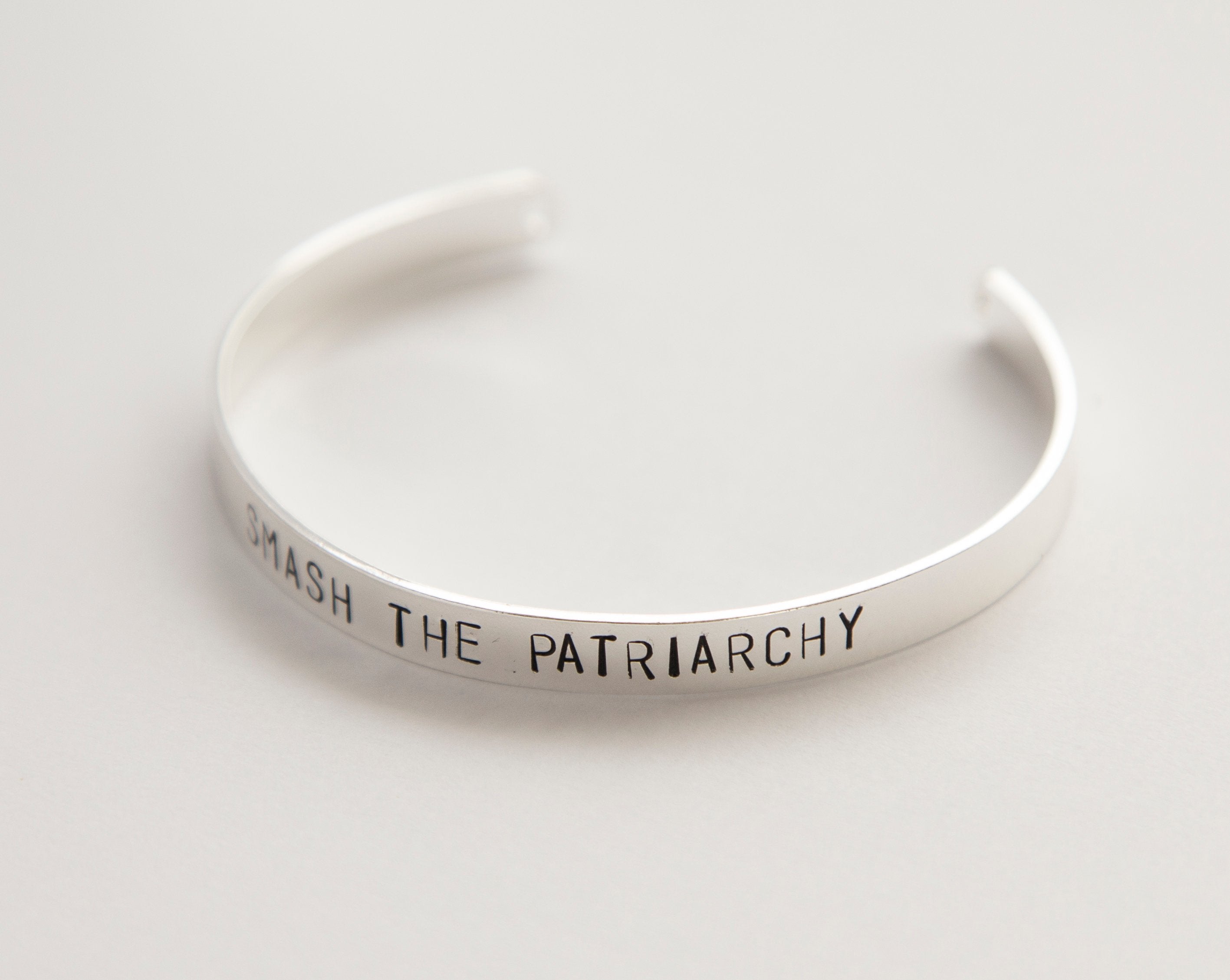 Smash The Patriarchy bracelet, hand stamped cuff, - Jewelry & Watches - Bijou Her -  -  - 