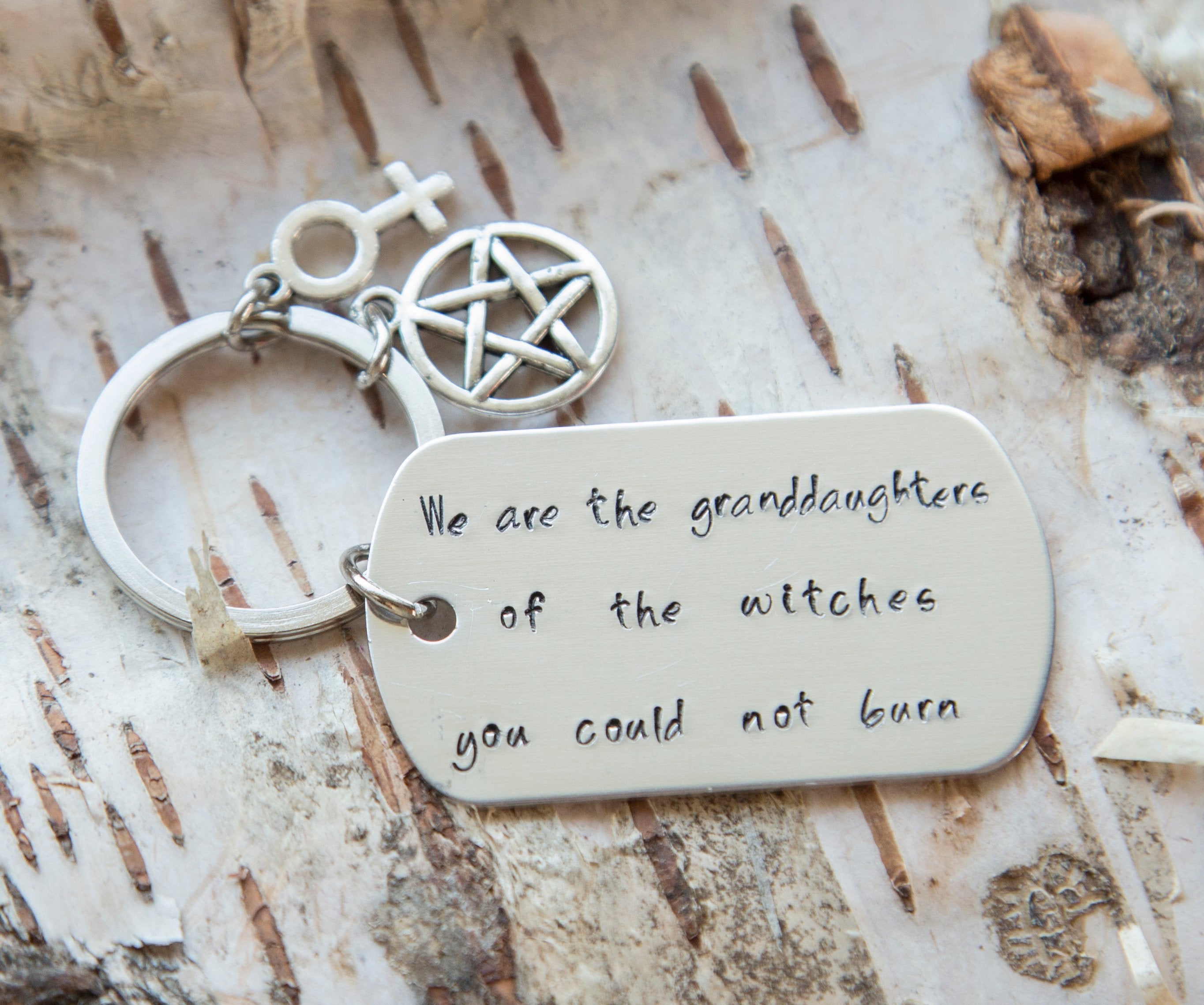 Hand-Stamped Stainless Steel Witch Keychain - Unique and Lightweight - Jewelry & Watches - Bijou Her -  -  - 