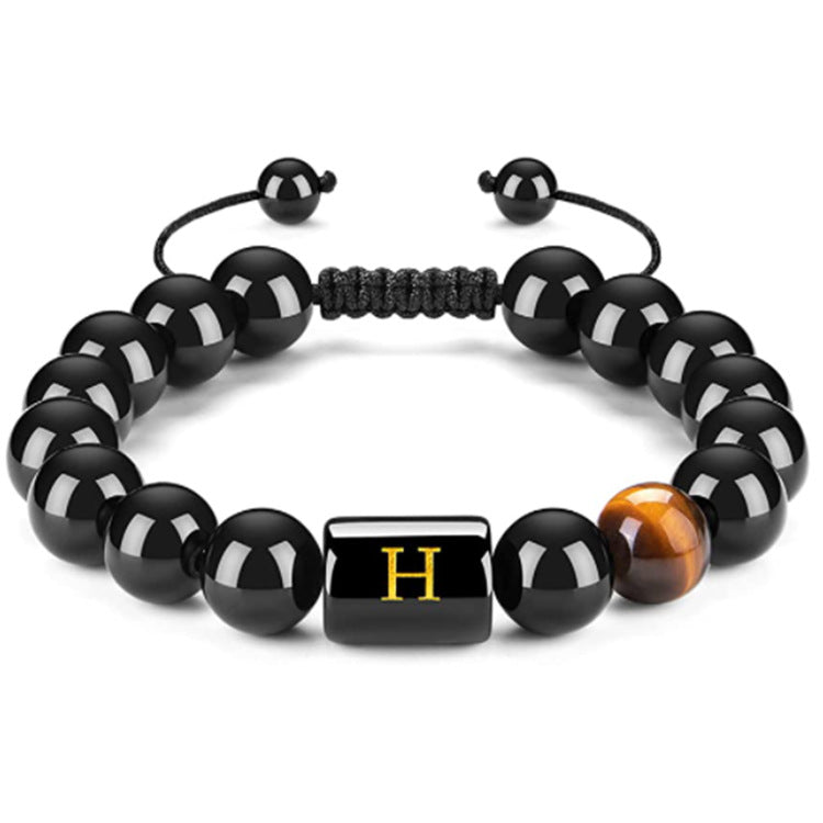 Men's Natural Black Agate Bracelet - 0 - Bijou Her - style -  - 