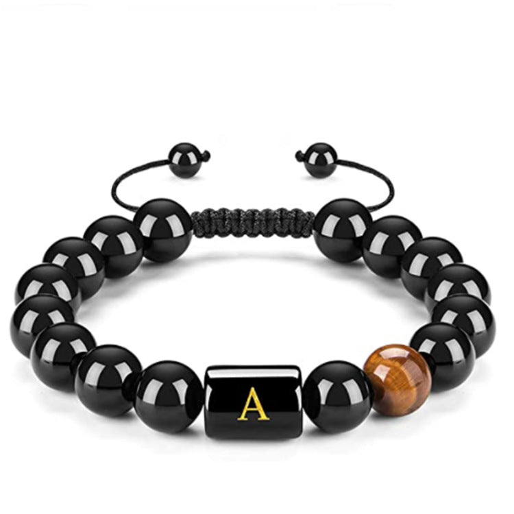 Men's Natural Black Agate Bracelet - 0 - Bijou Her - style -  - 