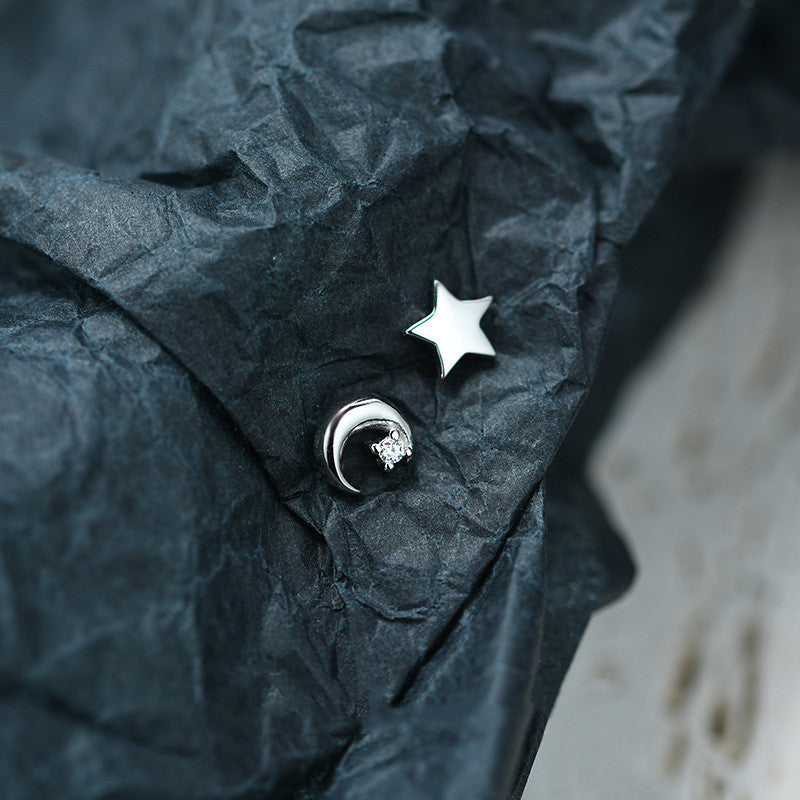 Women's Star Moon Mini Earrings - 0 - Bijou Her -  -  - 