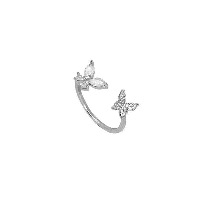 S925 Sterling Silver Butterfly Ring Female - 0 - Bijou Her -  -  - 