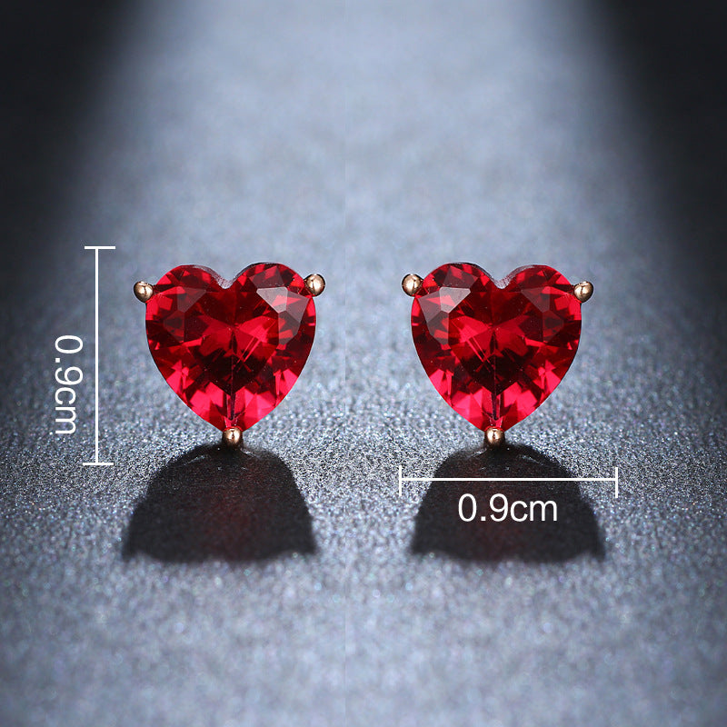 Simple Red Heart Earrings Accessories - 0 - Bijou Her -  -  - 