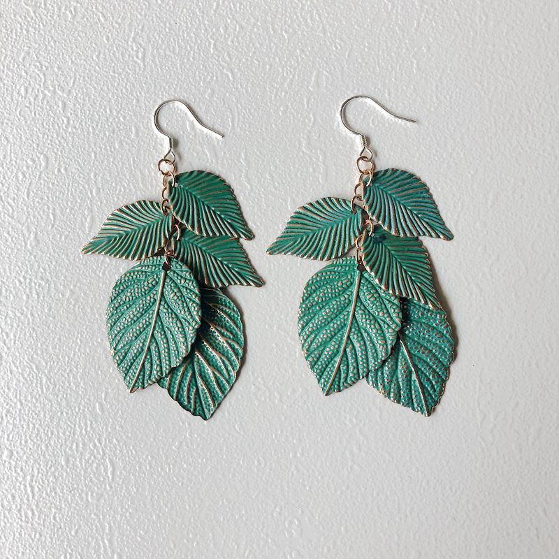 Leaf Earrings 925 Plain Tremella Hook - 0 - Bijou Her - Color -  - 