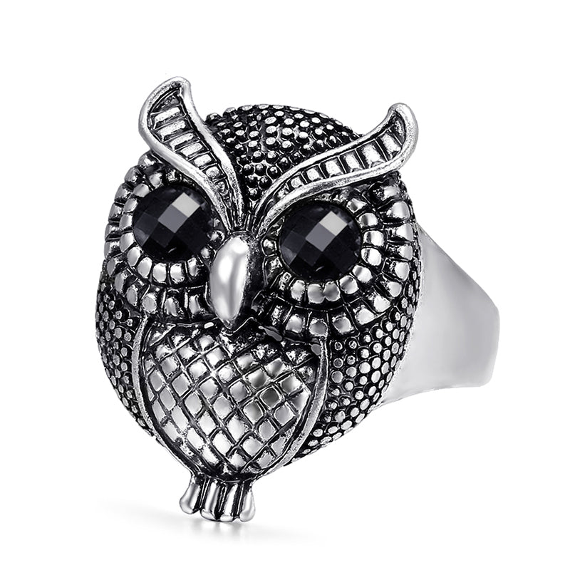 Men's And Women's Fashion Owl Animal Alloy Ring - 0 - Bijou Her - Color - Size - 