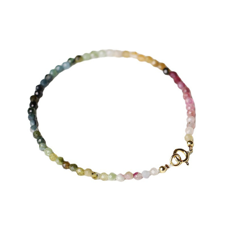 The Same Extremely Thin 2mm Rainbow Tourmaline Bracelet - 0 - Bijou Her -  -  - 