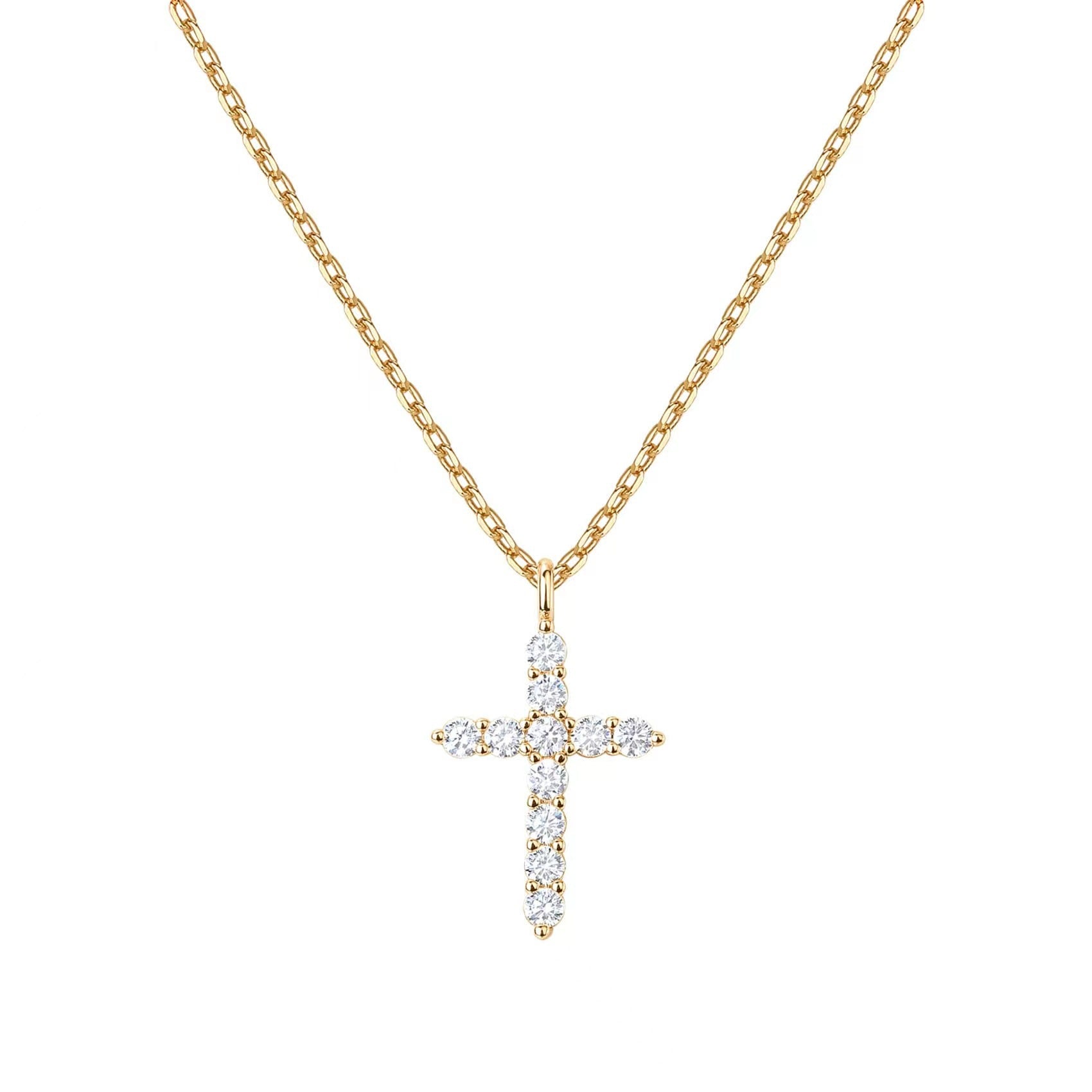 Women's Diamond Cross Necklace - 0 - Bijou Her -  -  - 