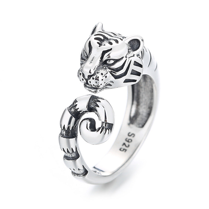 S925 Silver Tiger Styling Ring Unique Natural - 0 - Bijou Her - Color - Size - 