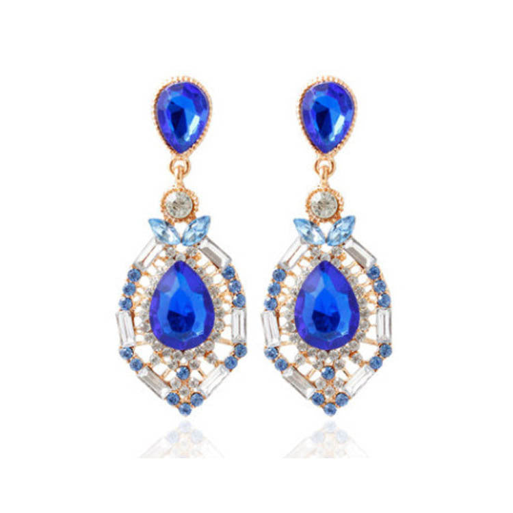 Water Drop Gem Earrings Ornament Bow Temperament Earrings - 0 - Bijou Her -  -  - 