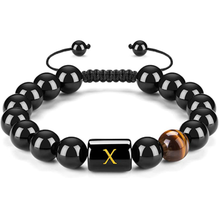 Men's Natural Black Agate Bracelet - 0 - Bijou Her - style -  - 