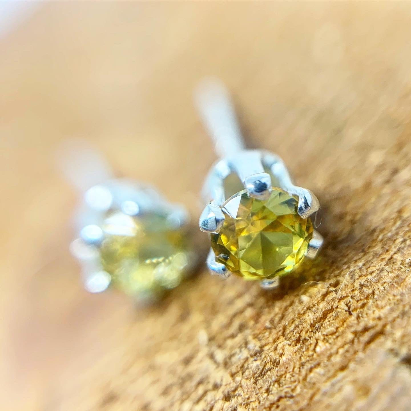 November Birthstone Topaz Earrings - Handmade Citrine Gemstone Studs - Jewelry & Watches - Bijou Her -  -  - 