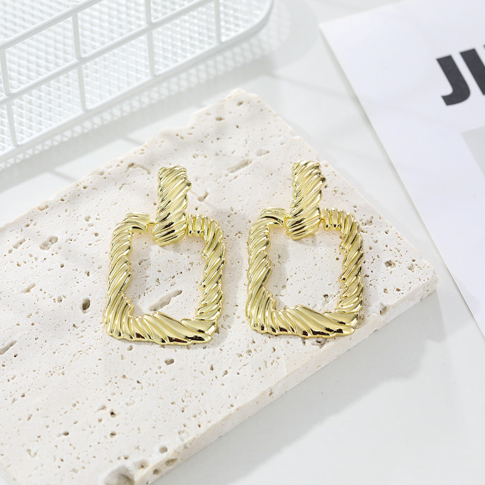 Stylish And Simple Metal Geometric Irregular Earrings - 0 - Bijou Her -  -  - 