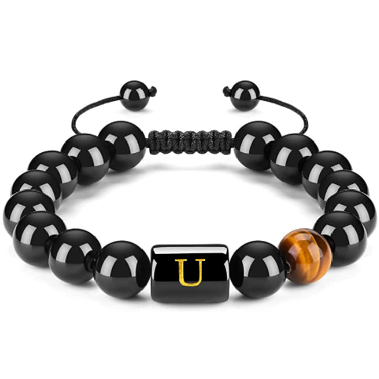 Men's Natural Black Agate Bracelet - 0 - Bijou Her - style -  - 