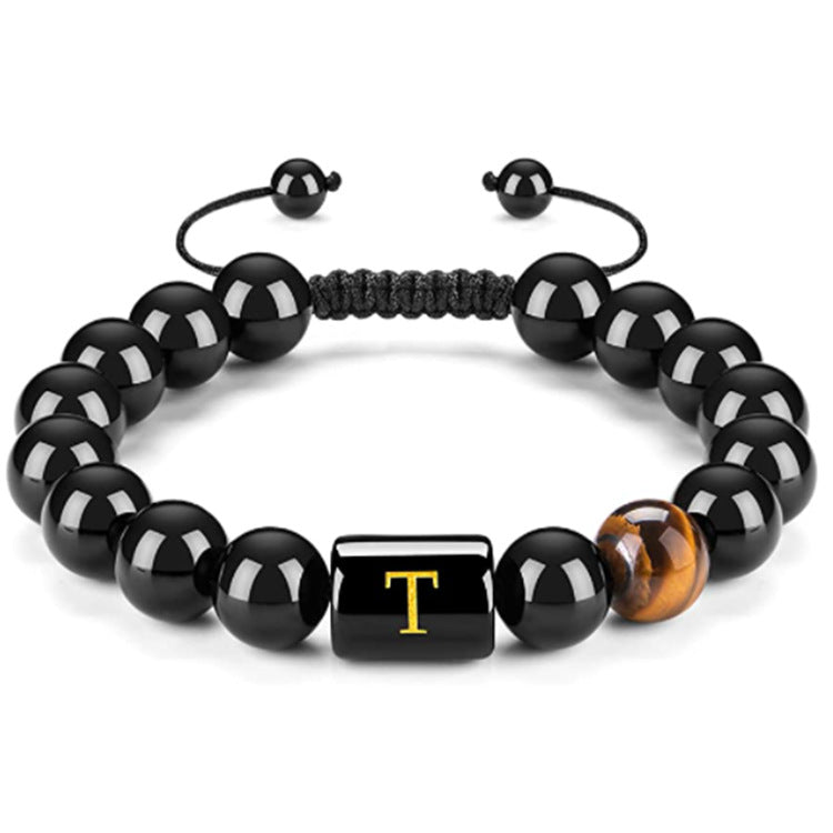 Men's Natural Black Agate Bracelet - 0 - Bijou Her - style -  - 