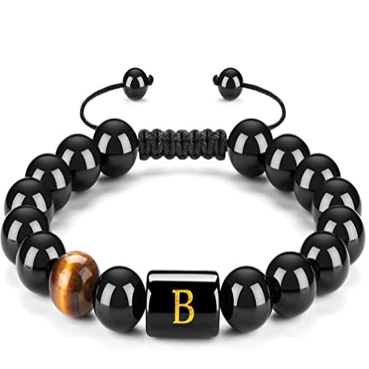 Men's Natural Black Agate Bracelet - 0 - Bijou Her - style -  - 