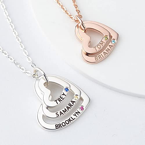 Personalized Mom Necklace with Birthstones and Kids' Names - 925 Sterling Silver and 18K Gold Plated Jewelry Gift for Grandma and Mother-in-Law on Mother's Day, Christmas, and More! - Necklaces - Bijou Her -  -  - 