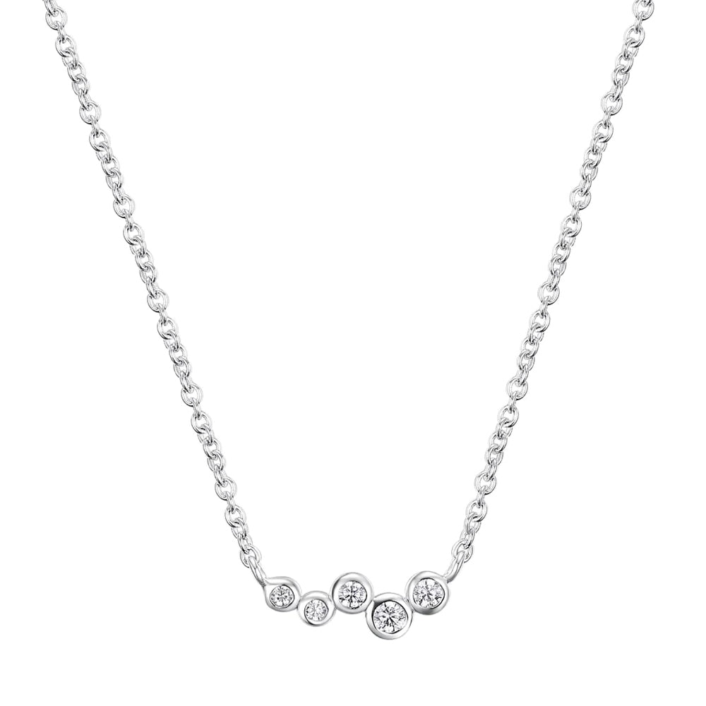 Single Row Diamond Collarbone Necklace - 0 - Bijou Her -  -  - 