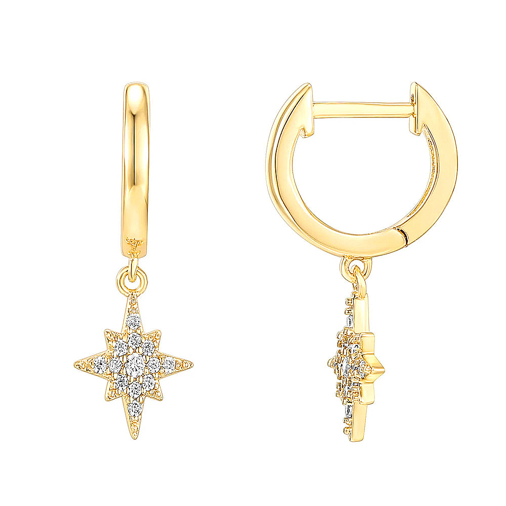 Women's Geometric Diamond Pearl Lock Earrings - 0 - Bijou Her - Color -  - 