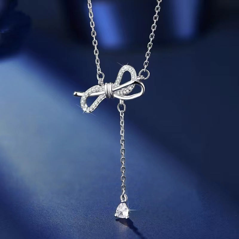 Premium Tassel Bow Collarbone Sweater Chain - 0 - Bijou Her -  -  - 