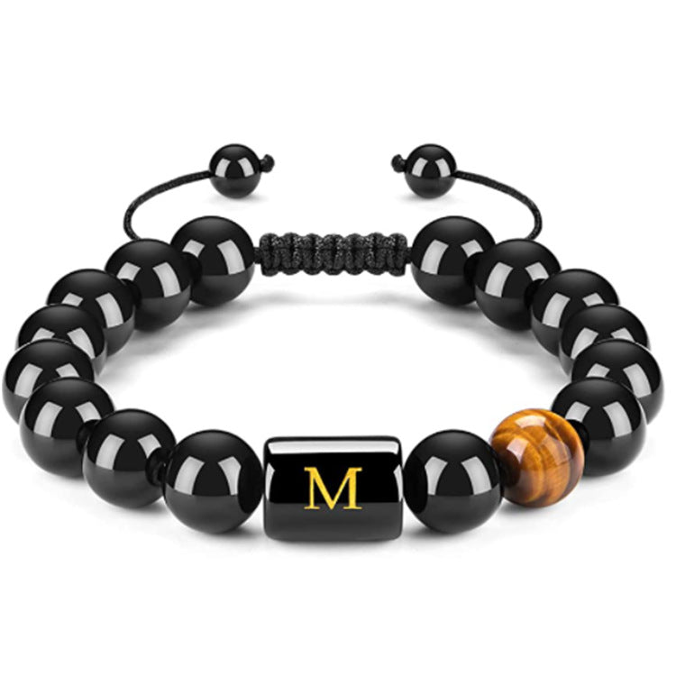 Men's Natural Black Agate Bracelet - 0 - Bijou Her - style -  - 