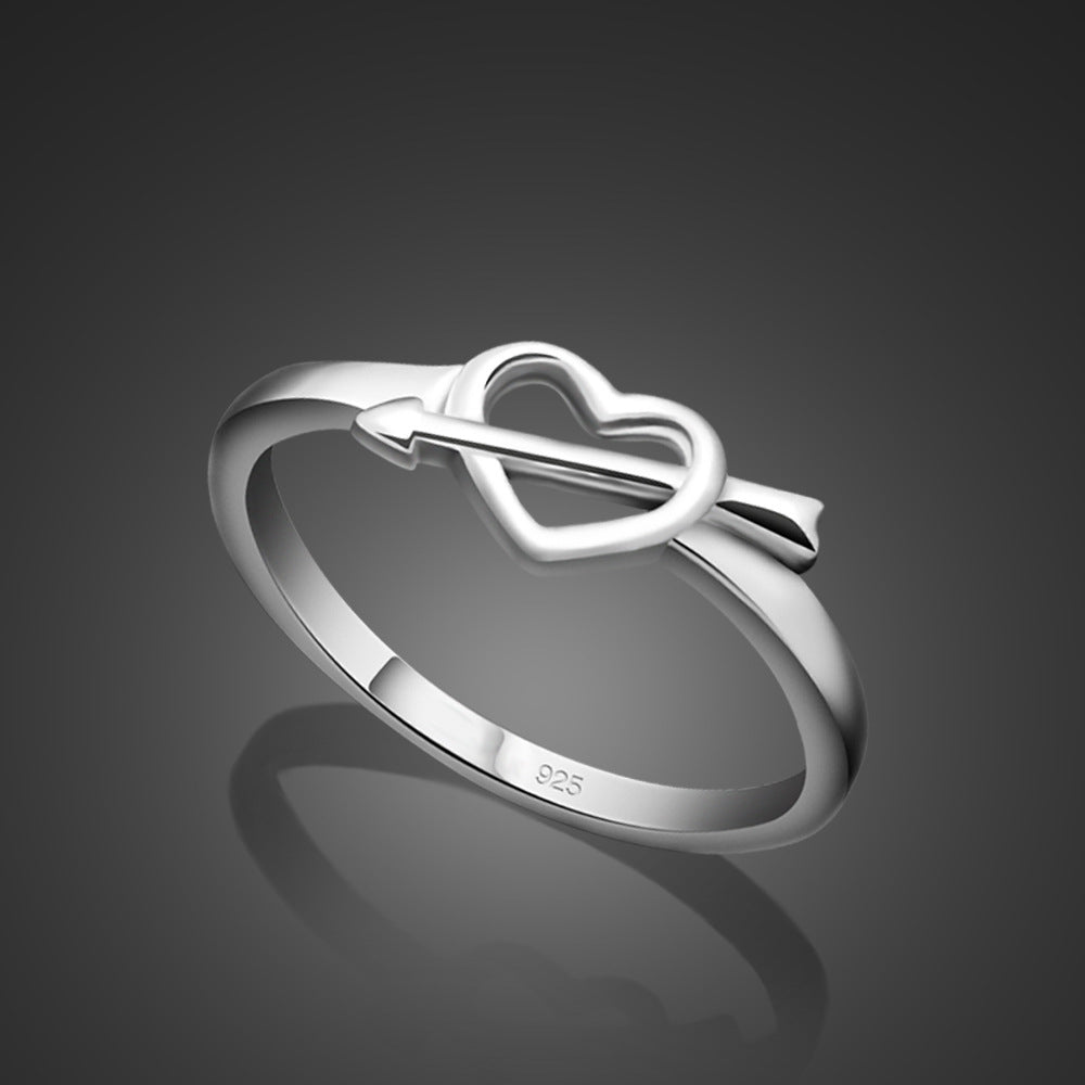 Korean Version Of The Heart Ring Female Plated Platinum Cupid Arrow - 0 - Bijou Her -  -  - 