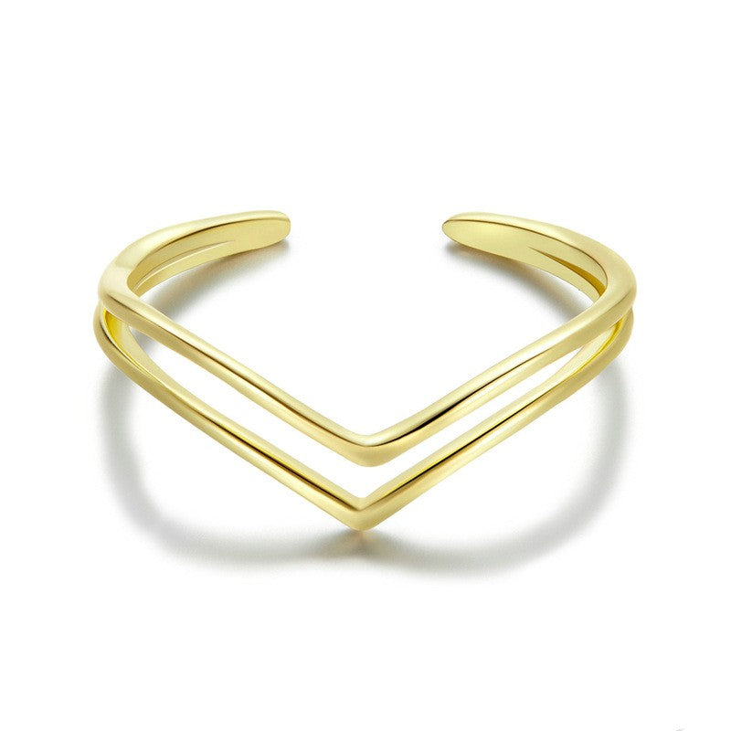 Simple And Versatile Crown Gold Plated Ring - 0 - Bijou Her - style -  - 