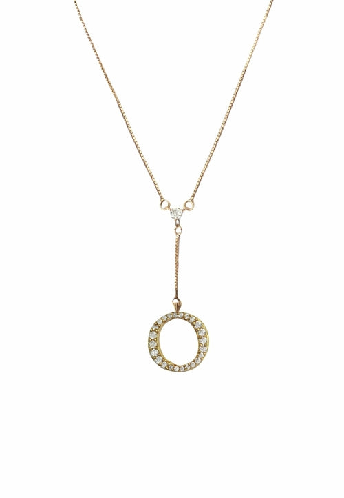 Zirconia Stone Initial Necklaces - 18K Gold-Plated, Adjustable, Hypoallergenic, Sustainable - Jewelry & Watches - Bijou Her - Style -  - 