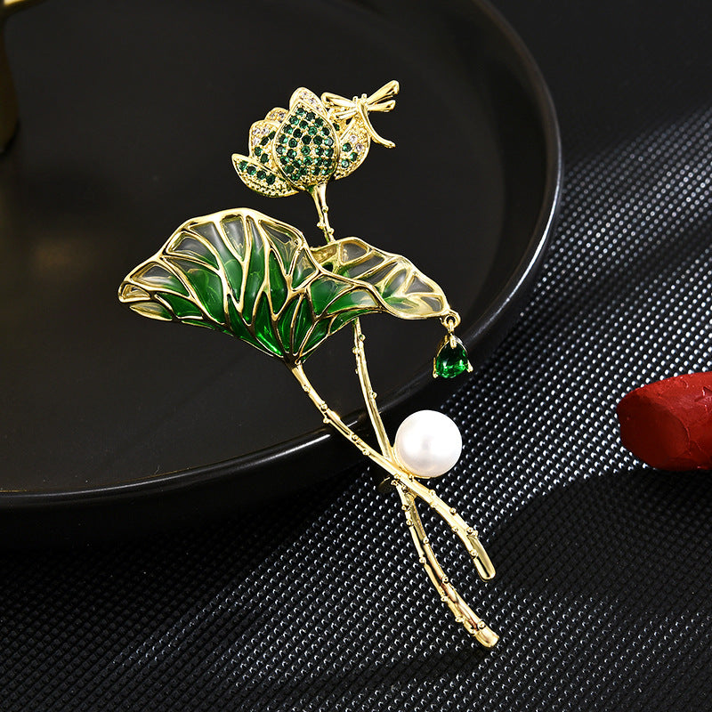 Lotus Pond Moonlight Brooch High-grade Female - 0 - Bijou Her -  -  - 