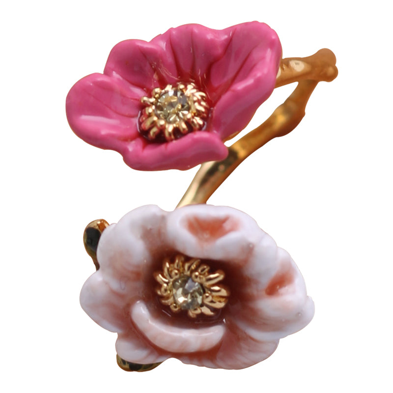 Women's Fashion Simple Enamel Three-dimensional Flower Ring - 0 - Bijou Her - Color -  - 