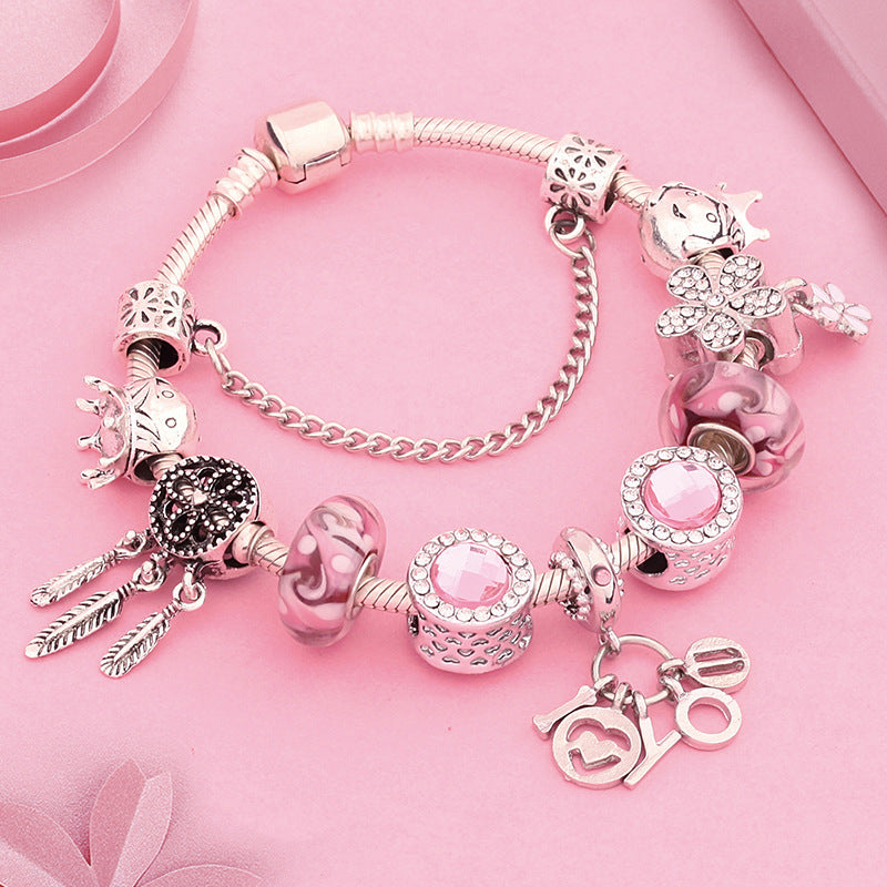 Women's Fashionable Romantic Glass Bead Bracelet - 0 - Bijou Her -  -  - 
