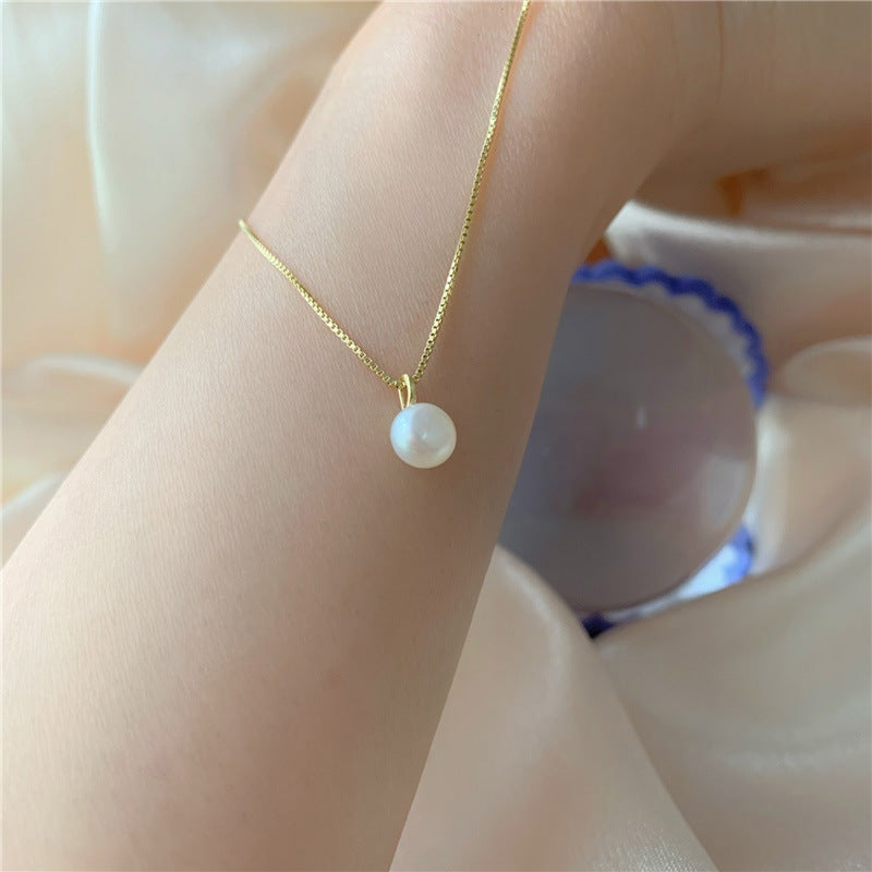 Pearl Necklace Female Pendant Temperament Clavicle Chain - 0 - Bijou Her -  -  - 
