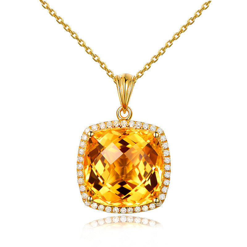 Temperamental Golden Zircon Topaz Necklace - 0 - Bijou Her - Color -  - 