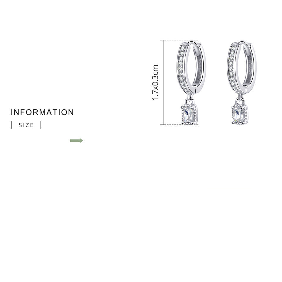 S925 Sterling Silver Fashion Zircon Earrings - 0 - Bijou Her -  -  - 