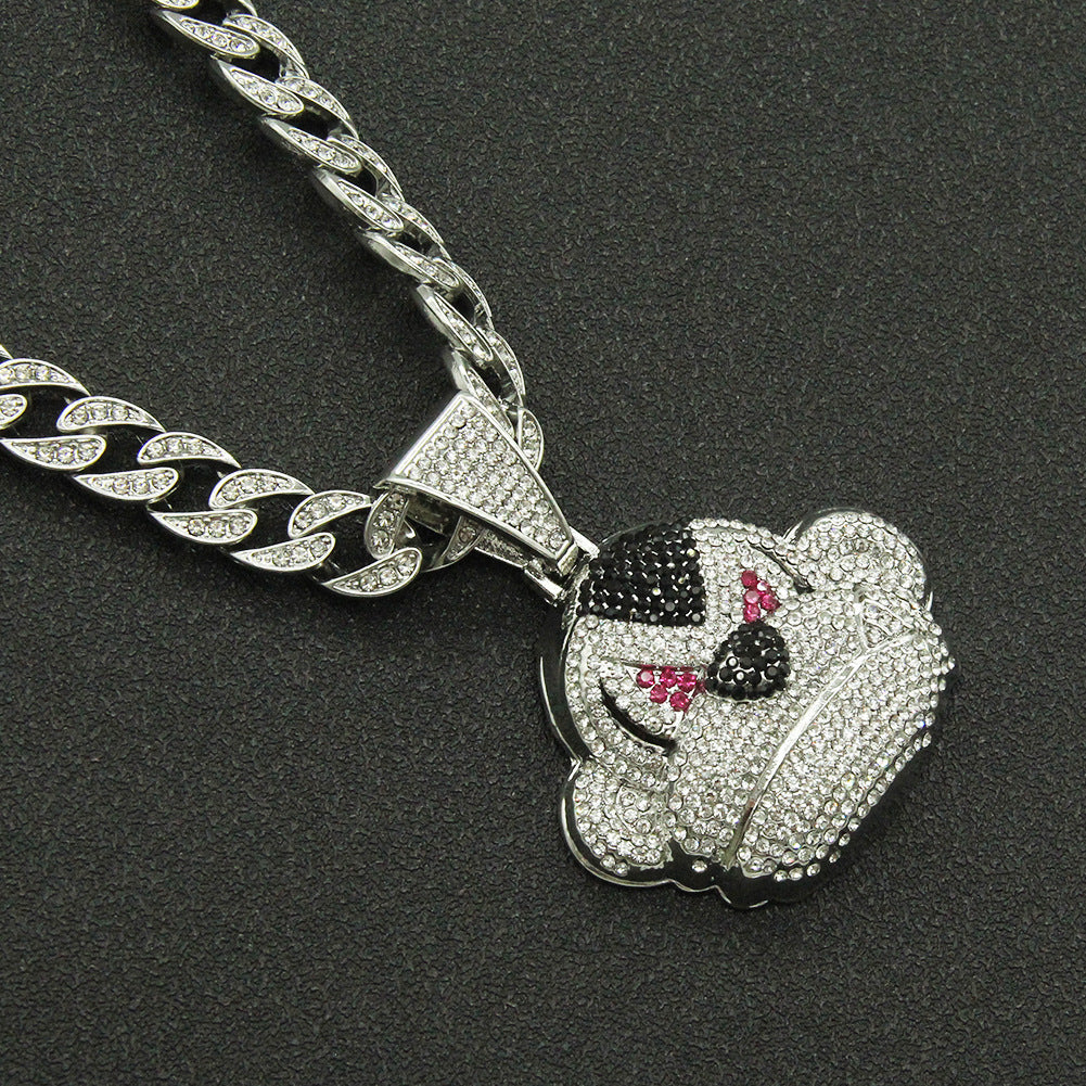 Men's Full Diamond Monkey Pendant Necklace - 0 - Bijou Her -  -  - 