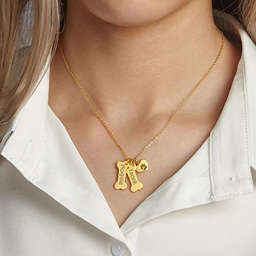 Personalized Dog Bone and PawPrint Necklace - 925 Sterling Silver with 18K Gold Plating

Keywords: personalized jewelry, dog mom gift, pet lover gift, pet memorial gift, 925 sterling silver, 18K gold plating, bone charm necklace - Necklaces - Bijou Her -  -  - 