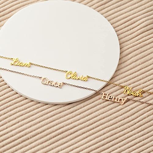 Personalized Children's Name Necklace - 925 Sterling Silver & 18K Gold Plated, Gift for Mom, Grandma, Mother's Day - Necklaces - Bijou Her -  -  - 