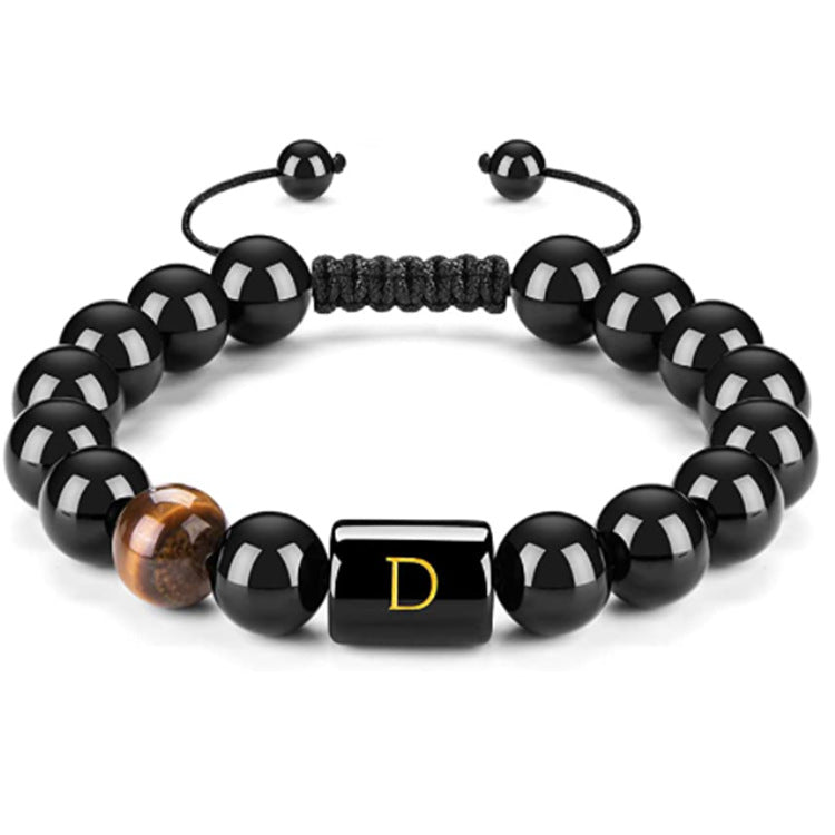 Men's Natural Black Agate Bracelet - 0 - Bijou Her - style -  - 