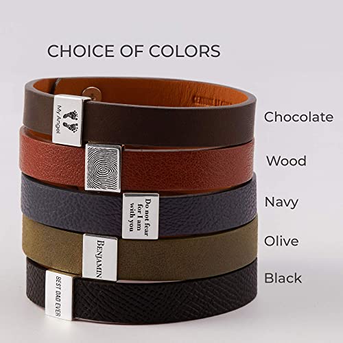 Latitude Longitude Leather Bracelet - Customizable, Finest Quality, Variety of Colors - Perfect Gift for Anniversary, Birthday, Wedding - Bracelets - Bijou Her -  -  - 