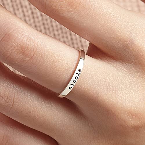 Personalized Stackable Name Rings - 925 Sterling Silver & 18K Gold Plated Options - Rings - Bijou Her -  -  - 