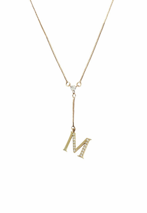 Zirconia Stone Initial Necklaces - 18K Gold-Plated, Adjustable, Hypoallergenic, Sustainable - Jewelry & Watches - Bijou Her - Style -  - 