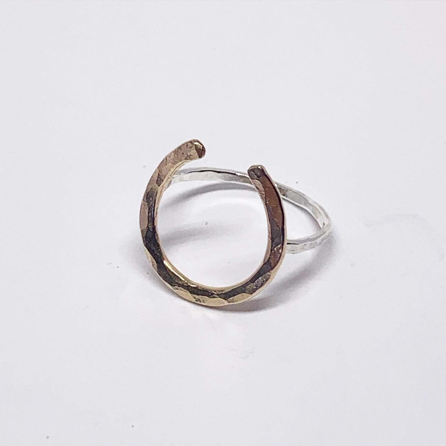 Handmade Lucky Horseshoe Ring - Two Toned Metal Options - Jewelry & Watches - Bijou Her -  -  - 