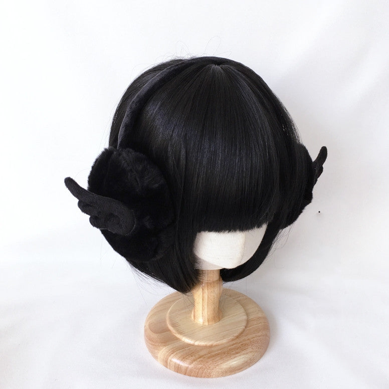Y2K Angel Wing Warm Plush Earmuffs - 0 - Bijou Her -  -  - 