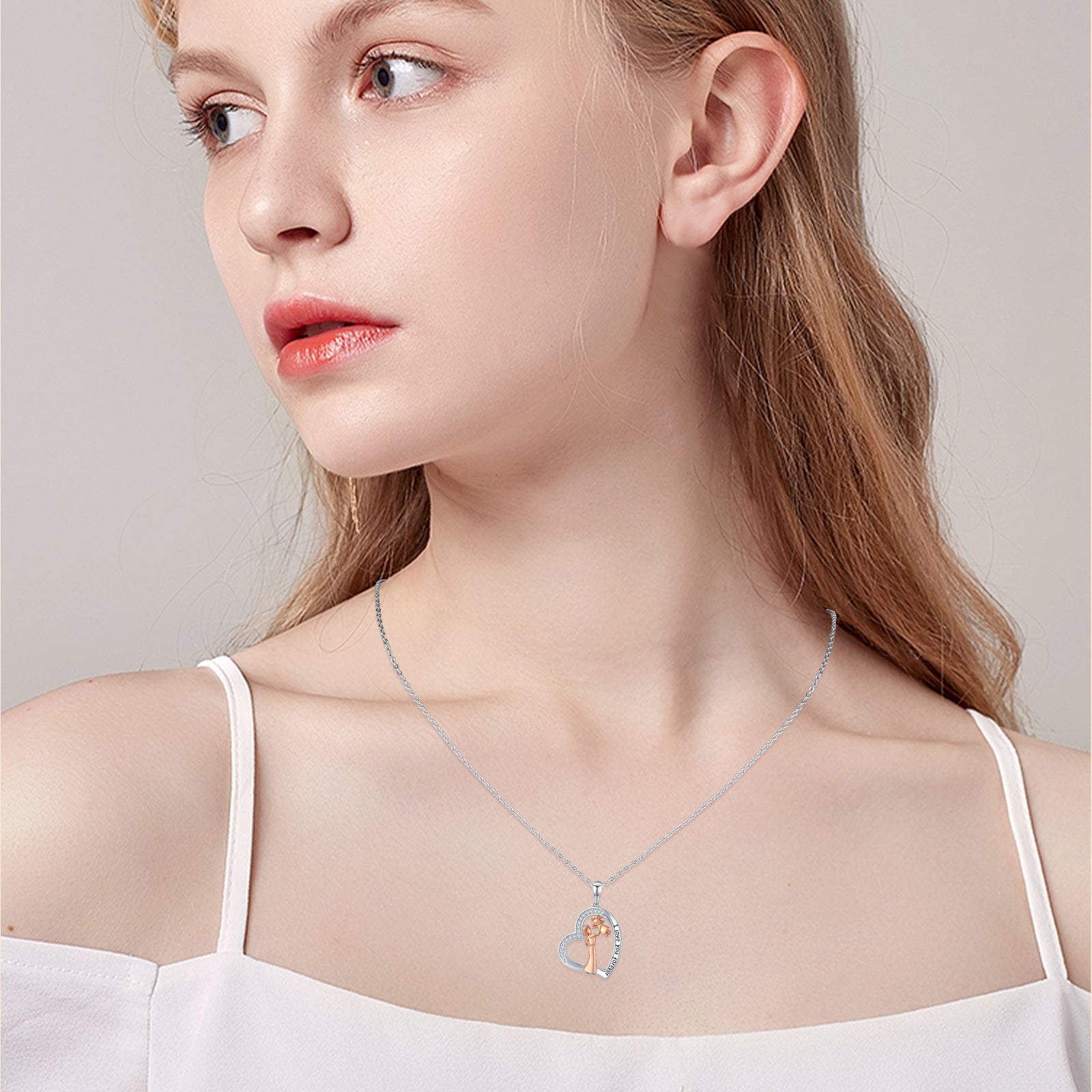 Rose Gold Mother Daughter Necklace in 925 Sterling Silver - 5 - Bijou Her -  -  - 