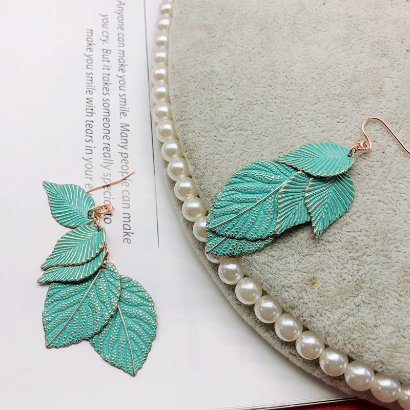 Leaf Earrings 925 Plain Tremella Hook - 0 - Bijou Her -  -  - 