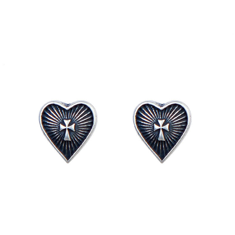 Women's Handmade Sacred Heart Cross Earrings - 0 - Bijou Her - Color - quantity - 