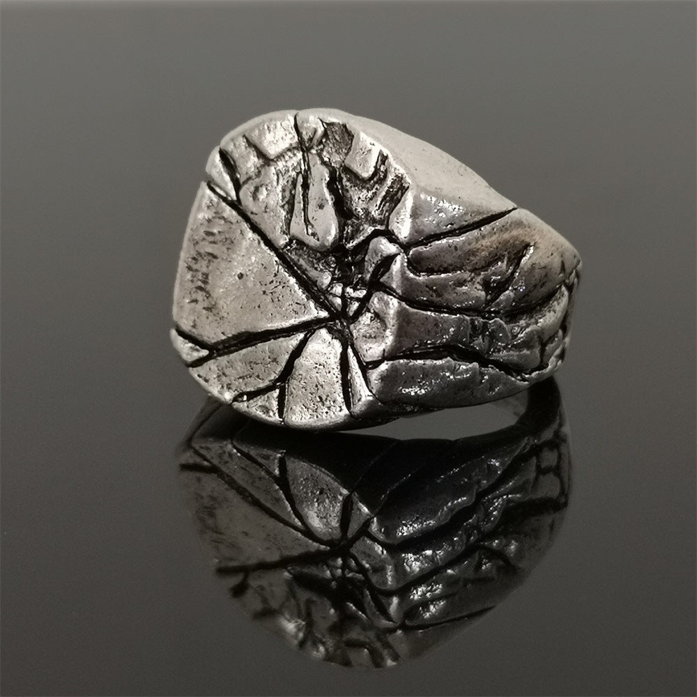 Vintage Jewelry Ring Alloy Cracked Hand Jewelry - 0 - Bijou Her -  -  - 