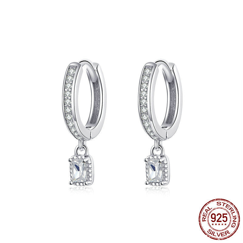 S925 Sterling Silver Fashion Zircon Earrings - 0 - Bijou Her - Color -  - 