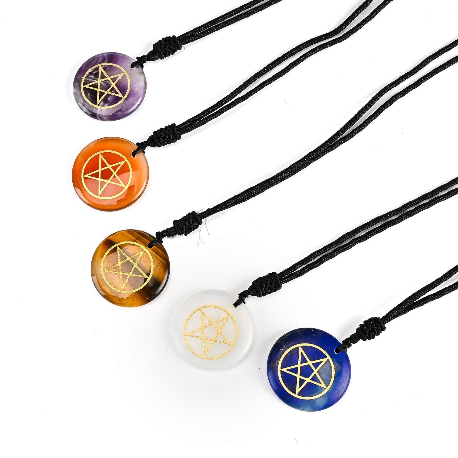 Natural Amethyst Ancient Egyptian Pentacle Necklace - 0 - Bijou Her -  -  - 